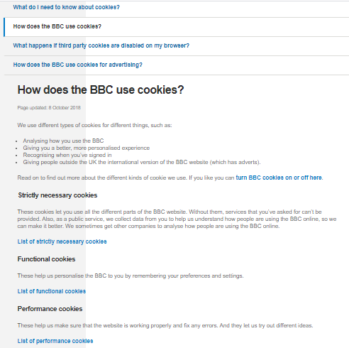 GDPR Compliant Cookie Policy - BBC