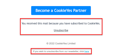 opt out option in cookieyes email